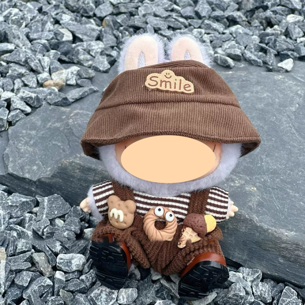 Clothes for labubu(No doll) 17cm-Cookie ice cream set+coffee colored leather shoes