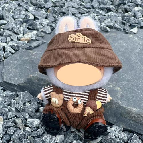 Clothes for labubu(No doll) 17cm-Cookie ice cream set+coffee colored leather shoes