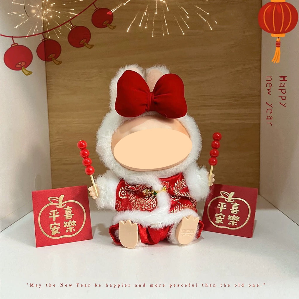Clothes for labubu（No doll）17cm-Chinese New Year Red Series Clothes