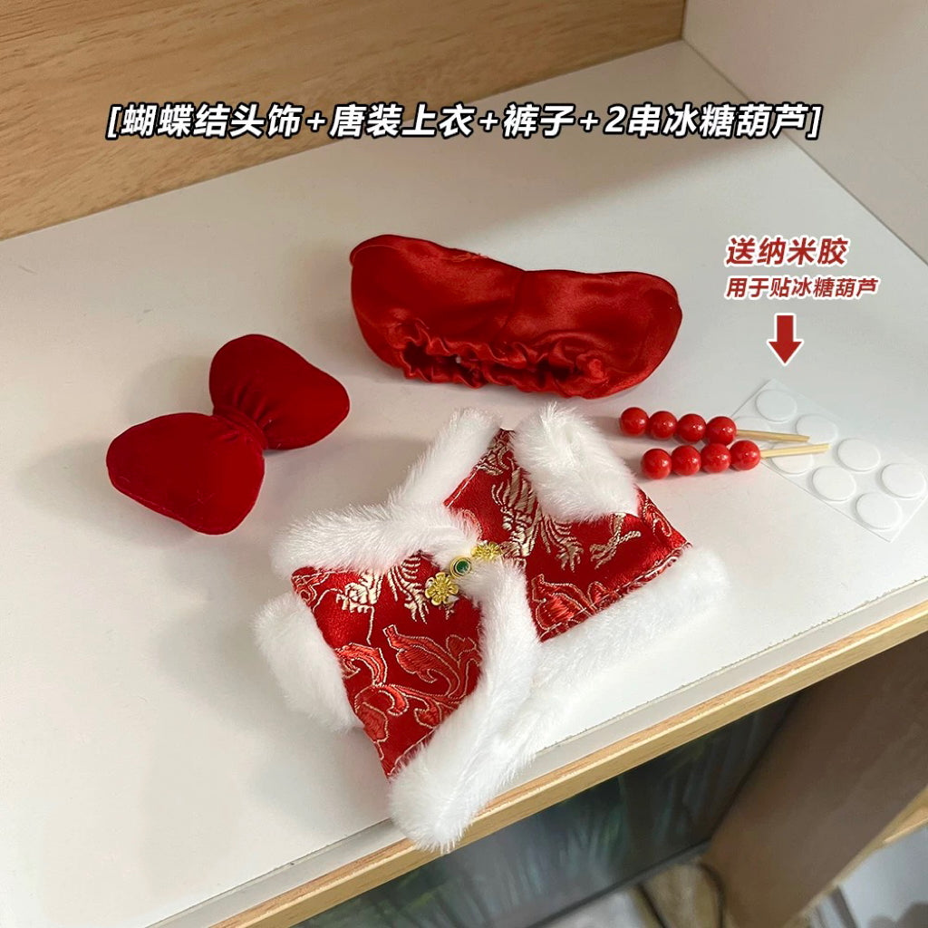 Clothes for labubu（No doll）17cm-Chinese New Year Red Series Clothes