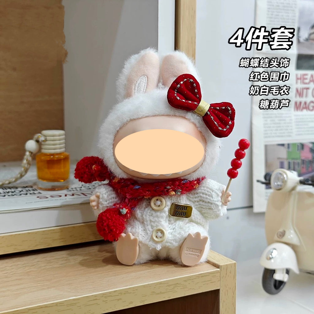Clothes for labubu（No doll）17cm-Chinese New Year Red Series Clothes