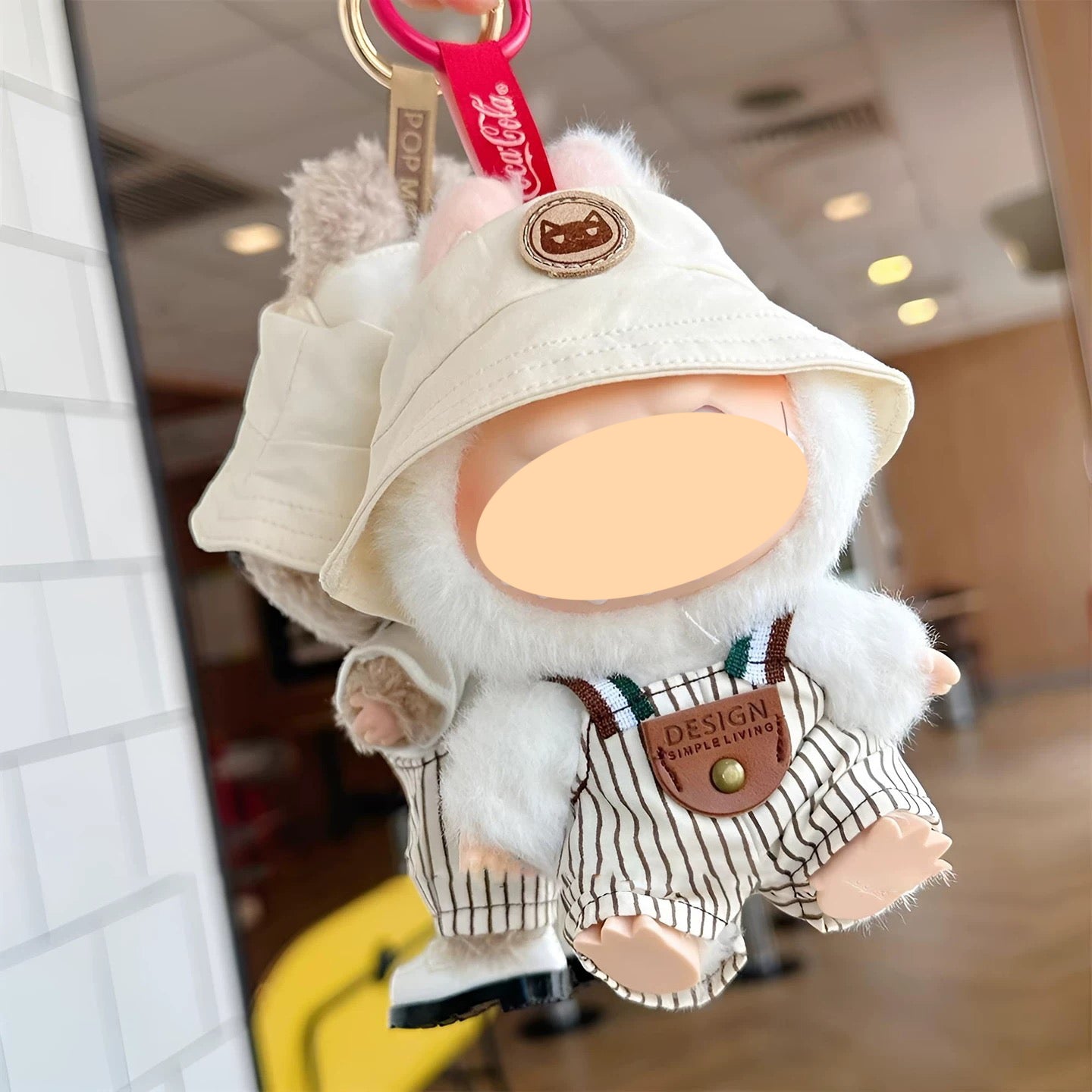 Clothes for labubu(No doll)-Striped overalls