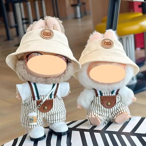 Clothes for labubu(No doll)-Striped overalls
